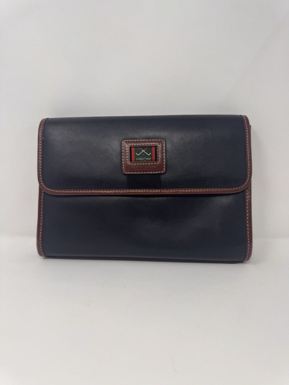 Vintage Maronie Italy Leather Clutch Bag Style 7813 (1970s) 10”x7.5”